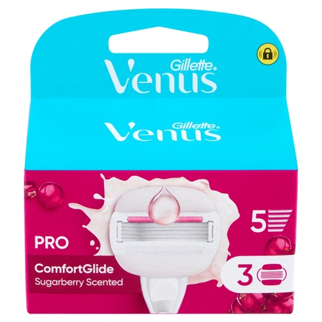 Gillette Venus Pro ComfortGlide Sugarberry Scented Lamette di ricambio per Rasoi Donna 3 Ricariche